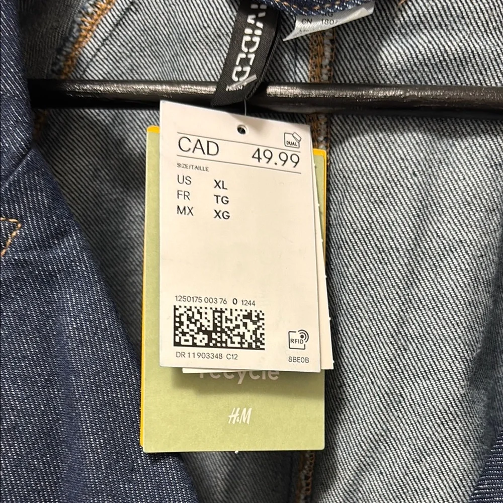 NWT H&M Double Breasted Jean Jacket - Picture 2 of 8